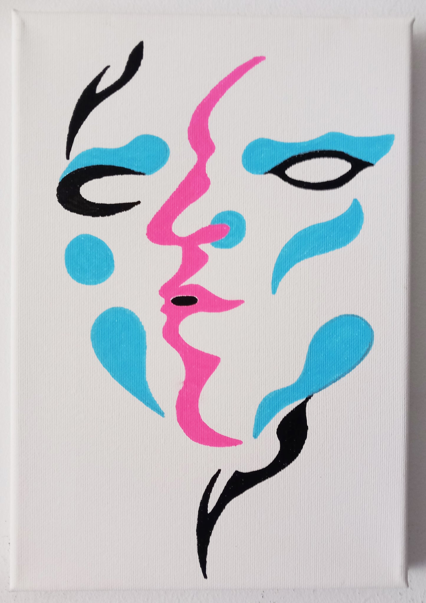 "Face in the Mist" A4 Canvas Original Posca Paint Painting