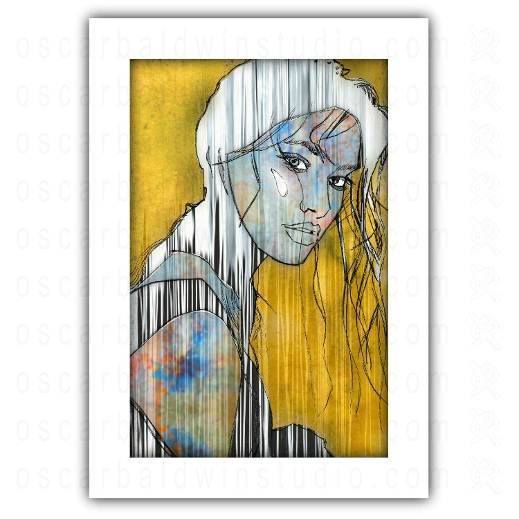 "Woman in the Rain" Art Print