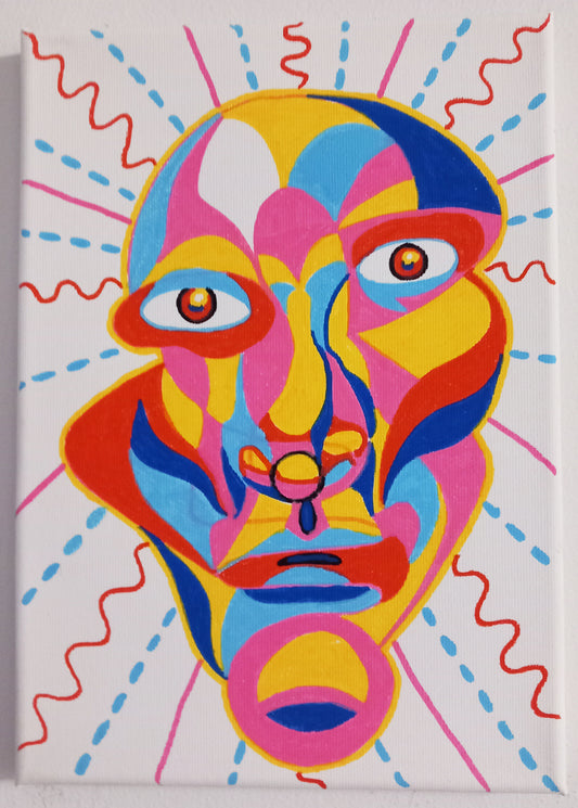 "Mask" A4 Canvas Posca Paint Pen Original Painting
