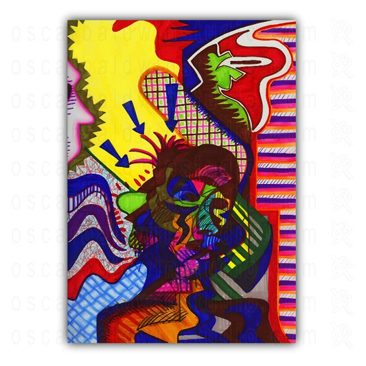 "Figures in a Crowded Room" Art Print