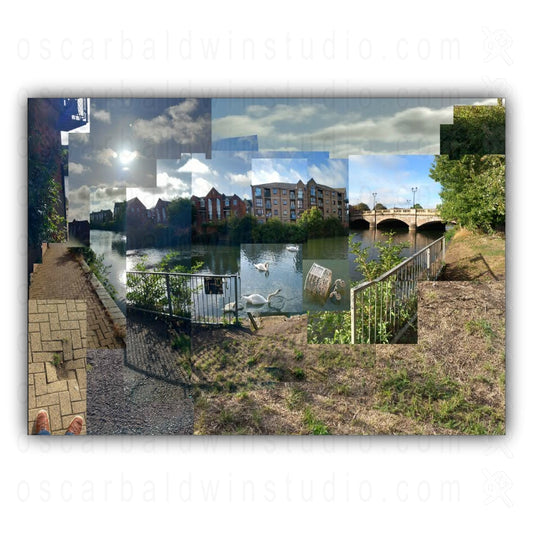 "Iconic Shopping Trolley in a Canal" Art Print